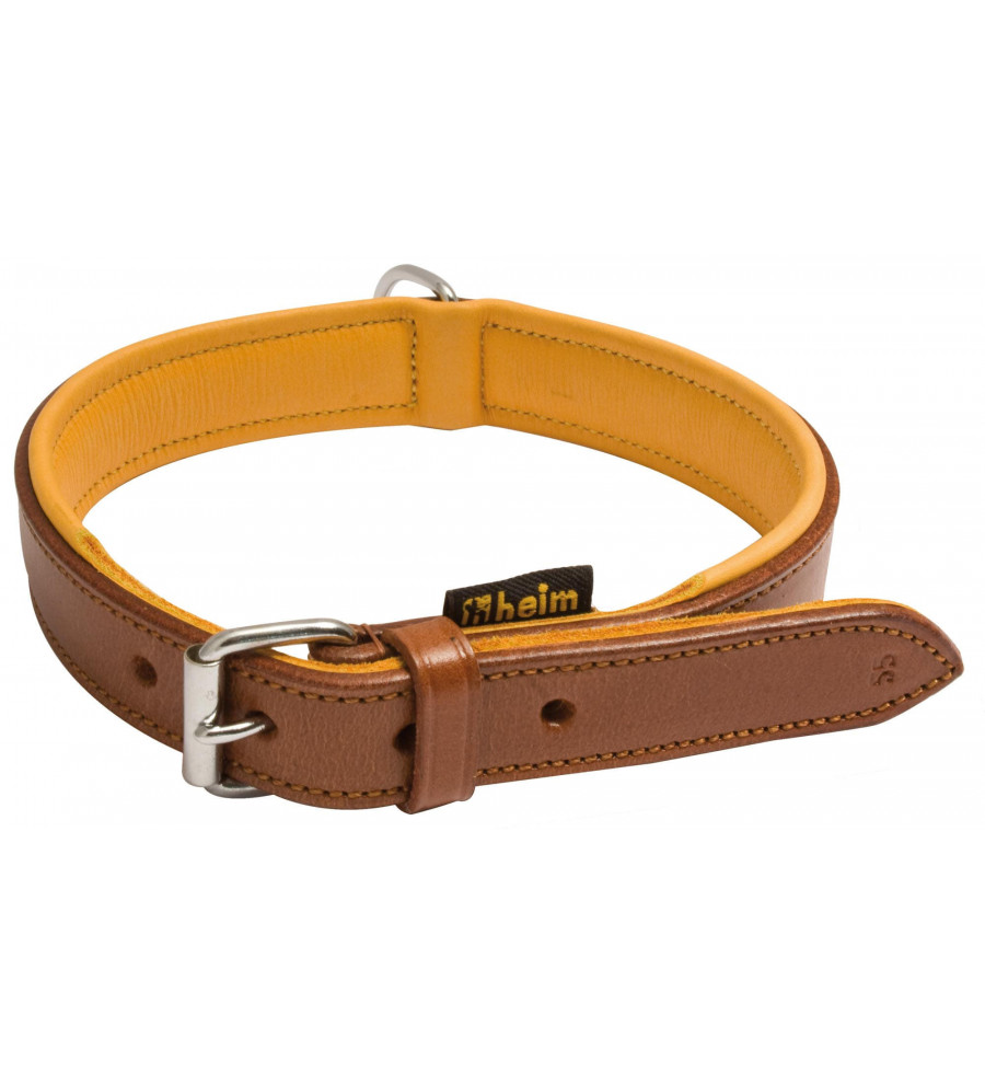 Colliers pour chien cuir marron, doublé cuir - Country Sellerie 