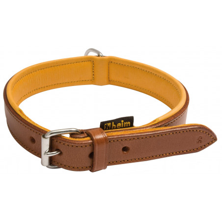 Colliers pour chien cuir marron, doublé cuir - Country Sellerie 