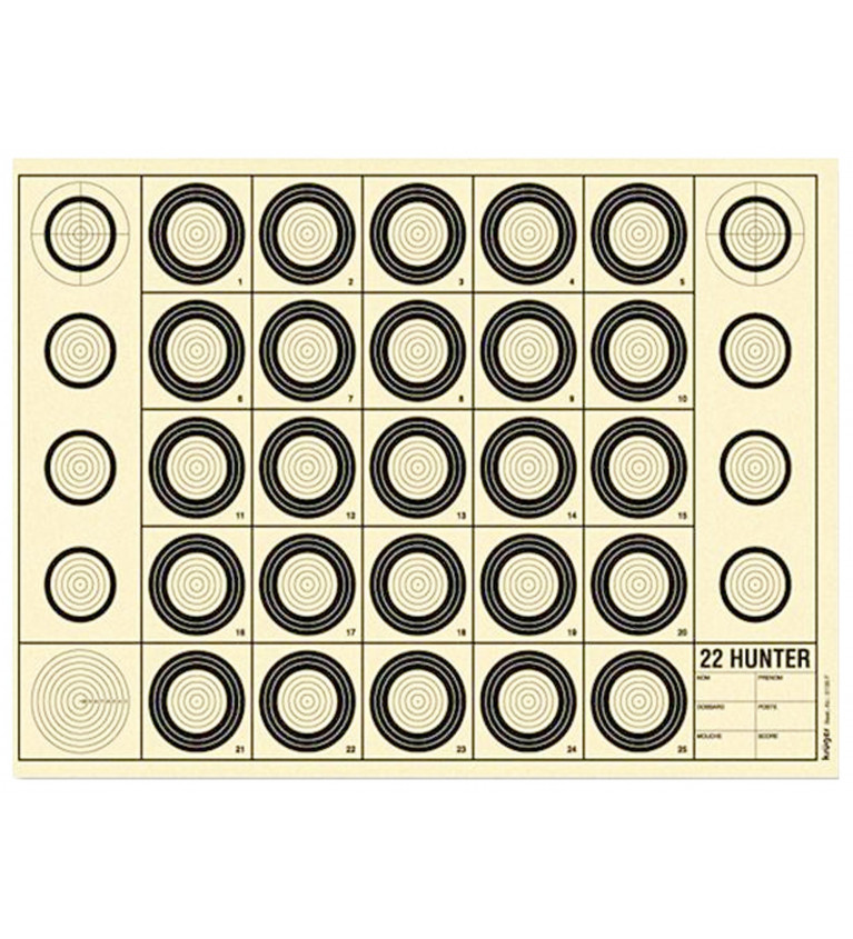 Cible Benchrest 22 Hunter 42 x 29,7 cm (A3) 