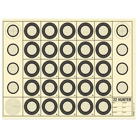 Cible Benchrest 22 Hunter 42 x 29,7 cm (A3) 