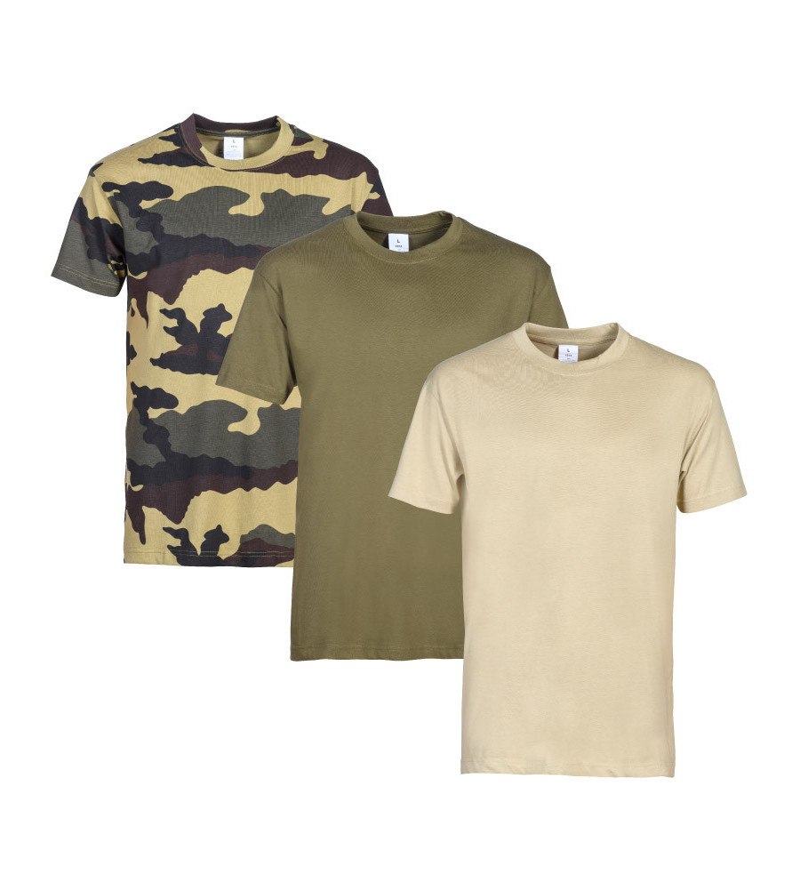 Pack de 3 t-shirts dont 1 camo