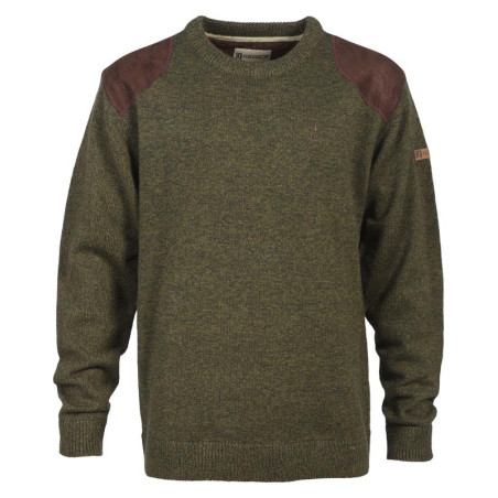 Pull chasse brode col rond  