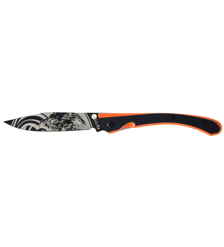 Couteau Lug C63 Loup Noir/Orange 8 cm 