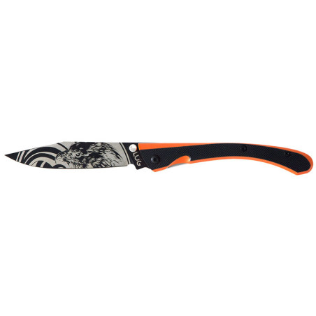 Couteau Lug C63 Loup Noir/Orange 8 cm 