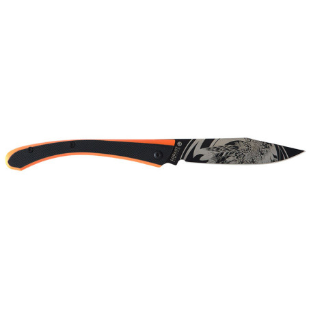 Couteau Lug C63 Loup Noir/Orange 8 cm 