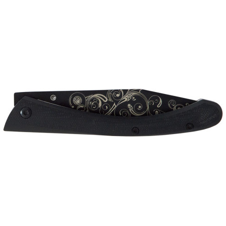 Couteau Lug C63 Volutes Noir 8 cm 