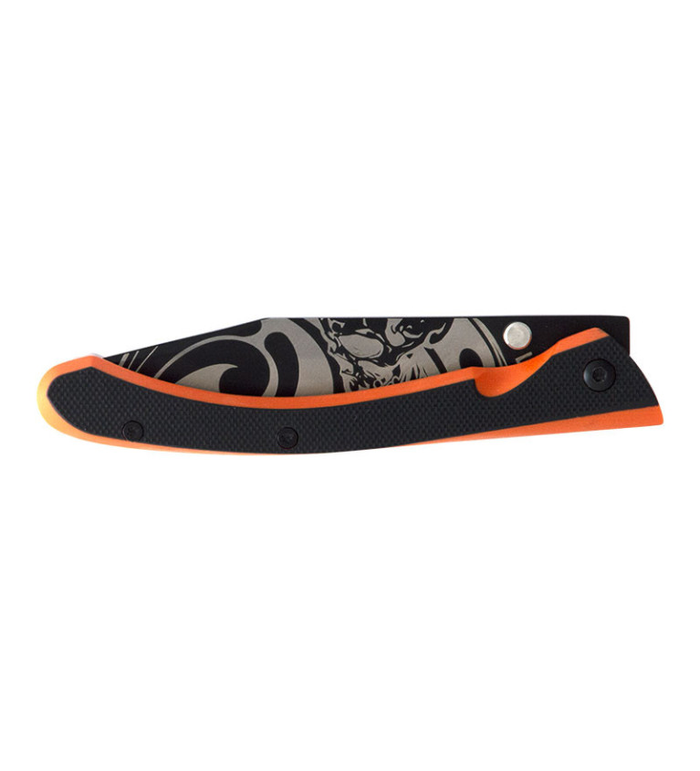 Couteau Lug C63 Aigle Noir/Orange 8 cm 