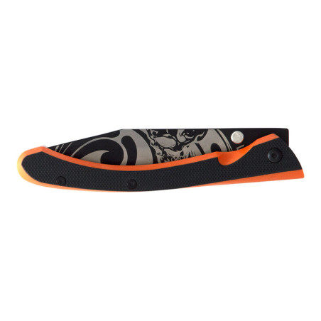 Couteau Lug C63 Aigle Noir/Orange 8 cm 