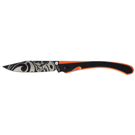 Couteau Lug C63 Aigle Noir/Orange 8 cm 