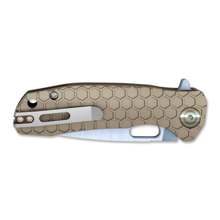 Couteau Honey Badger Flipper D2 Large Tan 9,2 cm 