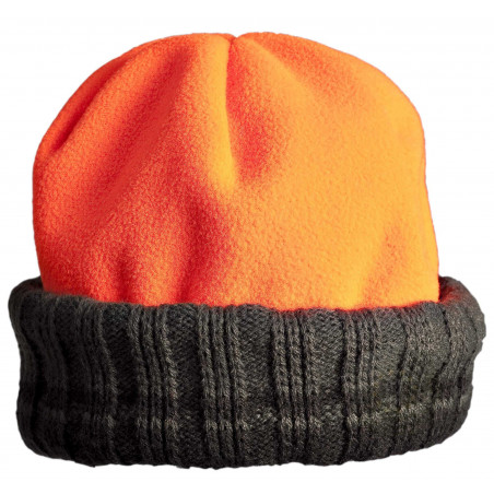 Bonnet Bob Polarfleece réversible vert orange 