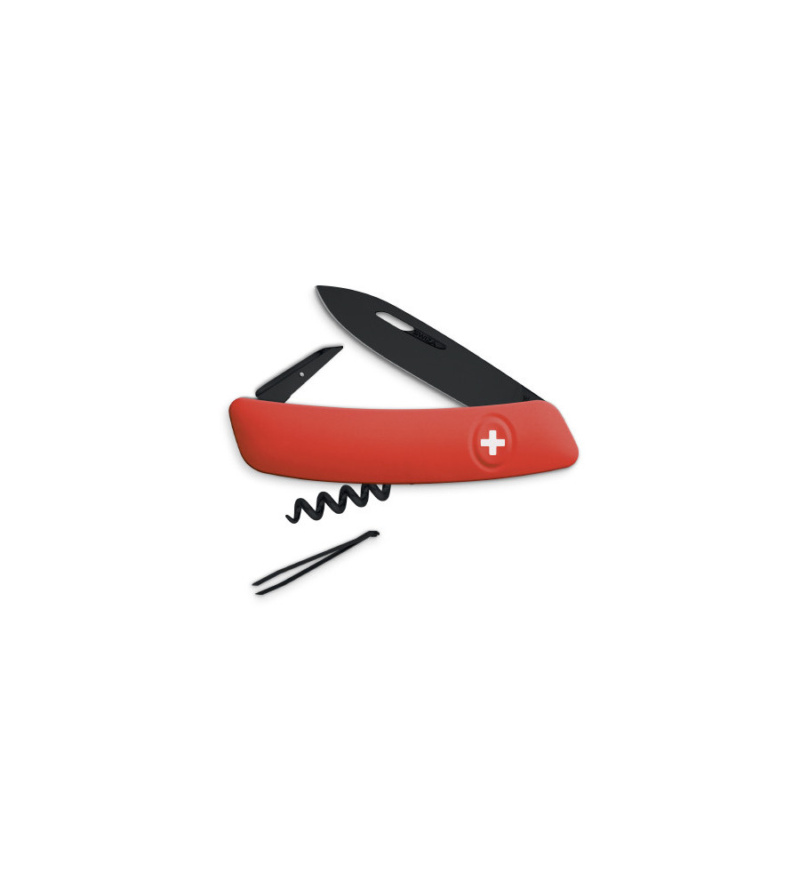 Couteaux suisses Swiza D01 ALLBLACK, rouge 7,5 cm 