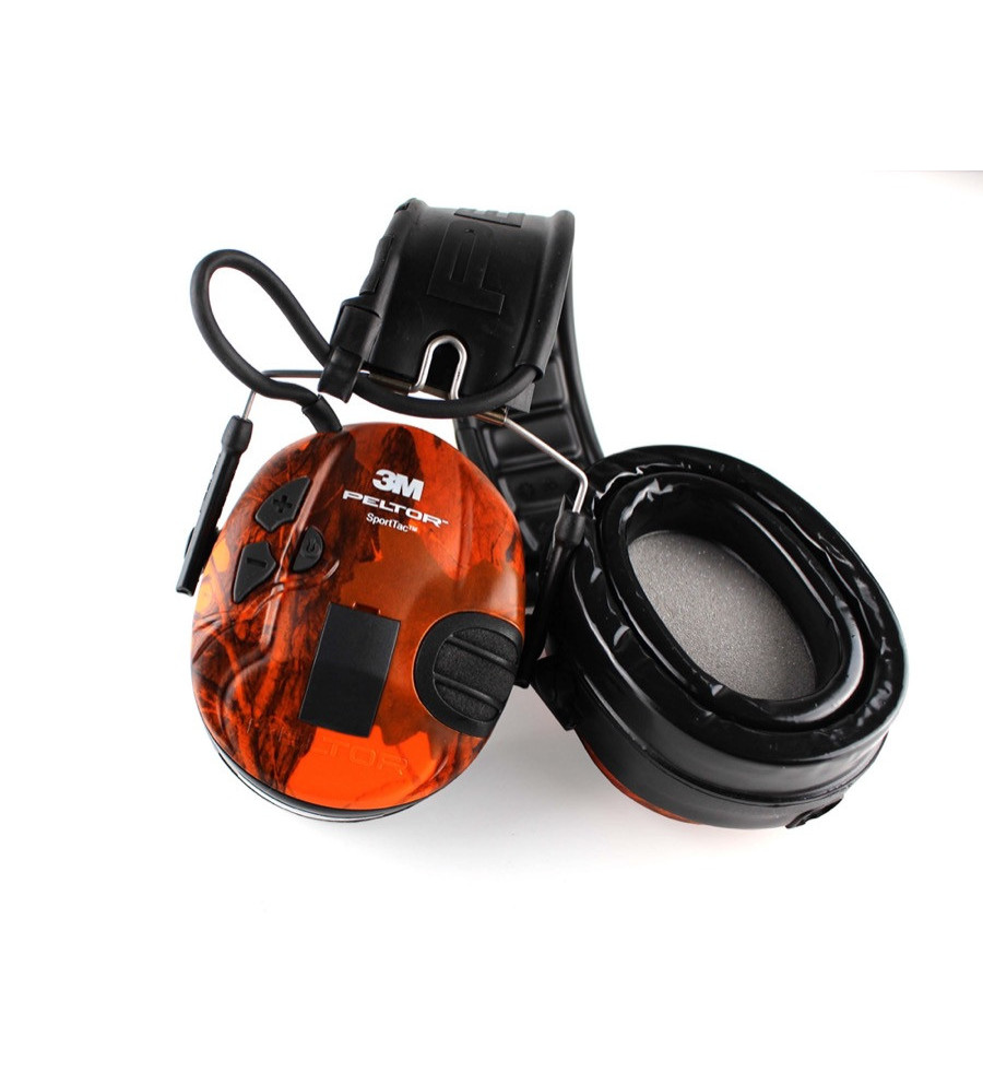 Casque aero Peltor sporttac coquilles orange camo et kit gel 