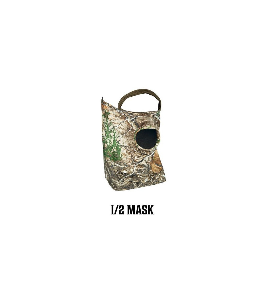 Masque 1/2 visage stretch avec trou de bouche camo realtree edge 