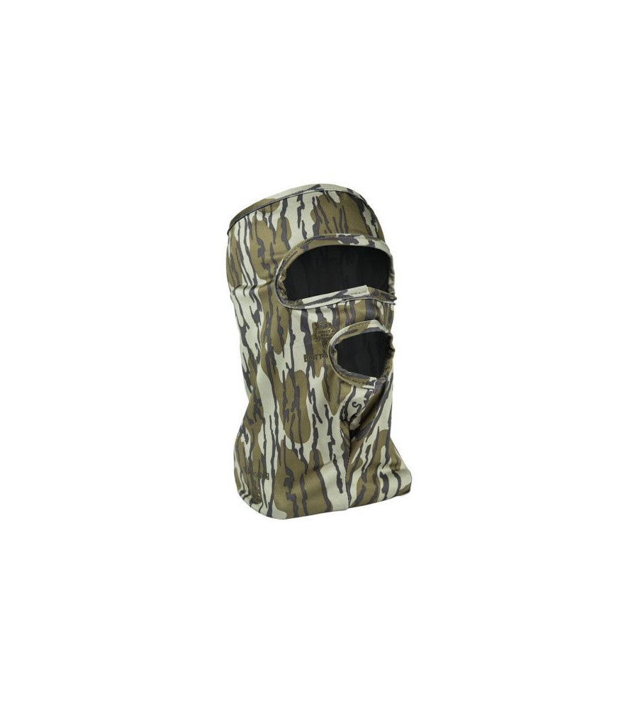 Masque 3/4 visage stretch avec trou de bouche camo mossy oak bottomland 