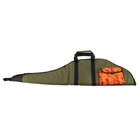 Etui carabine chamba avec poche januel 125 cm vert et orange camo 