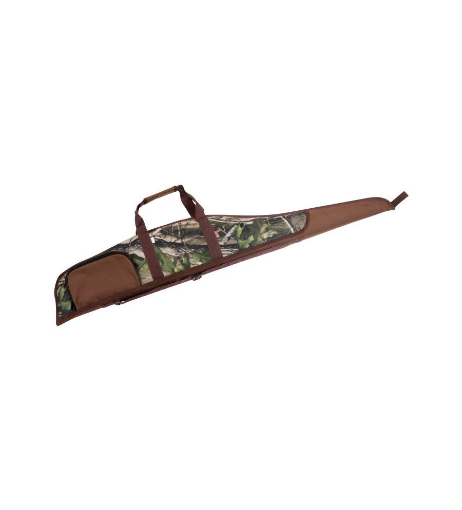 Etui carabine chandon 120 cm marron et camo sous-bois avec poche 