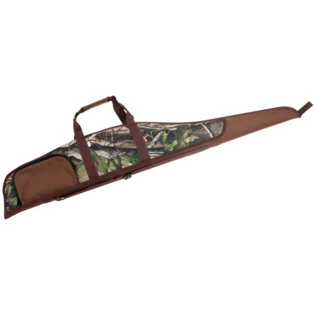 Etui carabine chandon 120 cm marron et camo sous-bois avec poche 