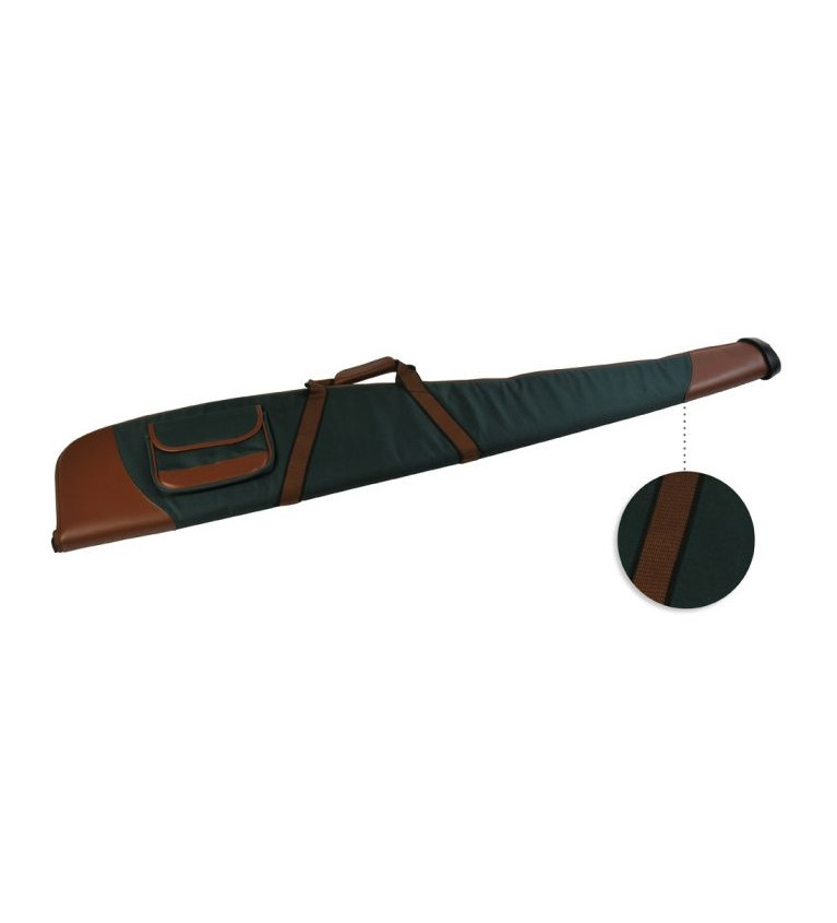 Etui carabine couzan 115 cm vert et marron avec poche bout renforce 