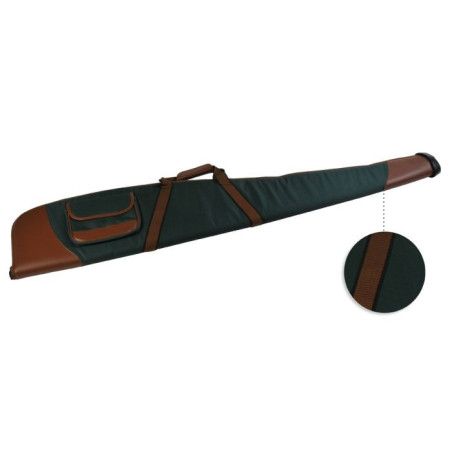 Etui carabine couzan 115 cm vert et marron avec poche bout renforce 