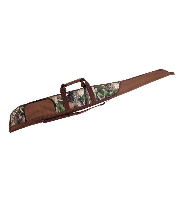 Etui fusil chandon 130 cm marron et camo sous-bois avec poche 