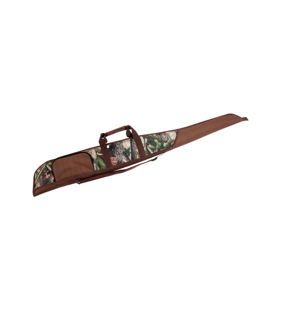 Etui fusil chandon 130 cm marron et camo sous-bois avec poche 