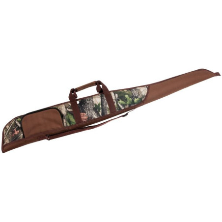 Etui fusil chandon 130 cm marron et camo sous-bois avec poche 