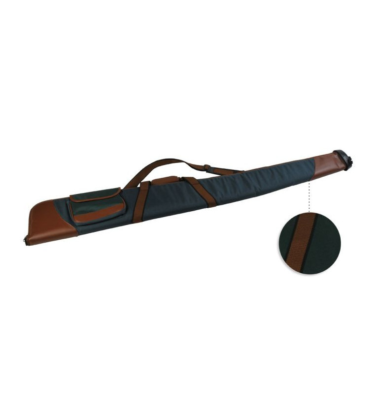 Etui fusil couzan 135 cm vert et marron avec poche bout renforce 