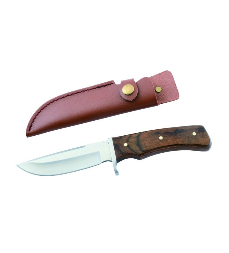 Couteau chasse manche bois lame de 12 cm 