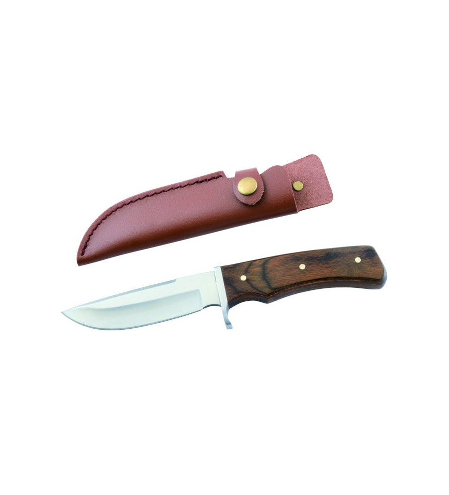 Couteau chasse manche bois lame de 12 cm 