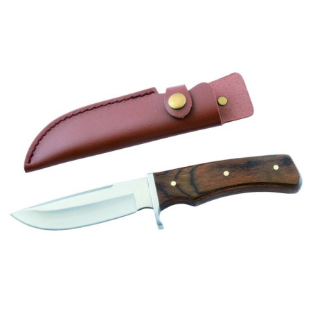 Couteau chasse manche bois lame de 12 cm 