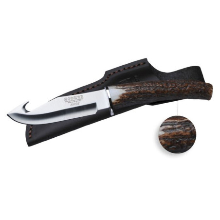 Couteau chasse skinner lame de 11 cm manche cerf 