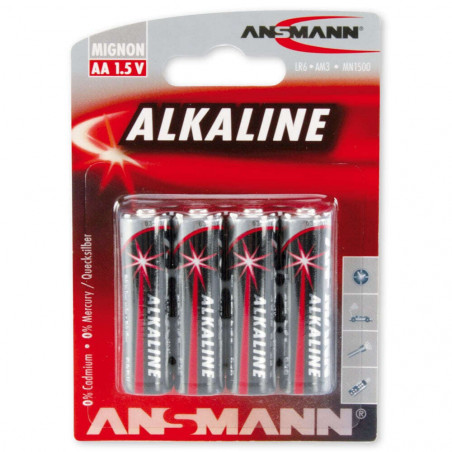 Piles alcalines LR06 AA - Ansmann 