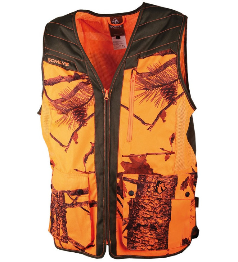 Gilet camouflage orange/marron 