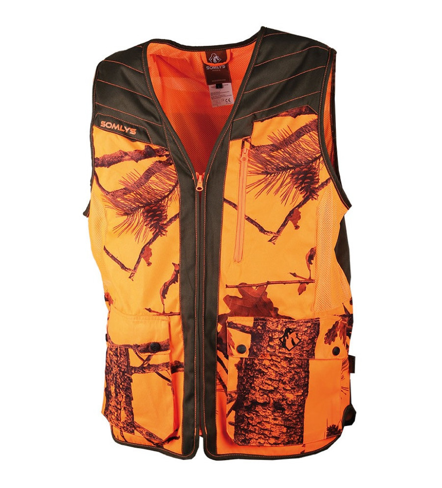 Gilet camouflage orange/marron 