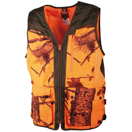 Gilet camouflage orange/marron 