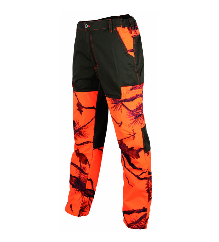 Pantalon vert/ fluo orange camouflage Maquisard 