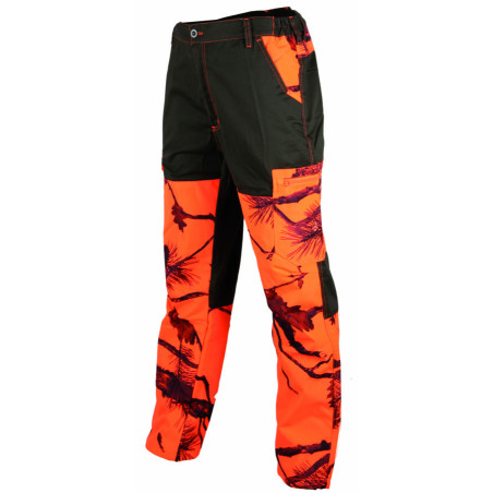 Pantalon vert/ fluo orange camouflage Maquisard 