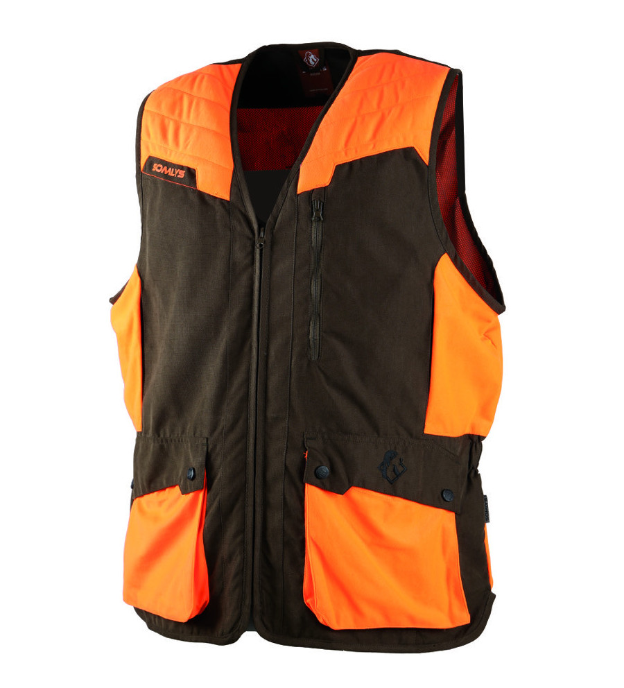 Gilet marron/orange 