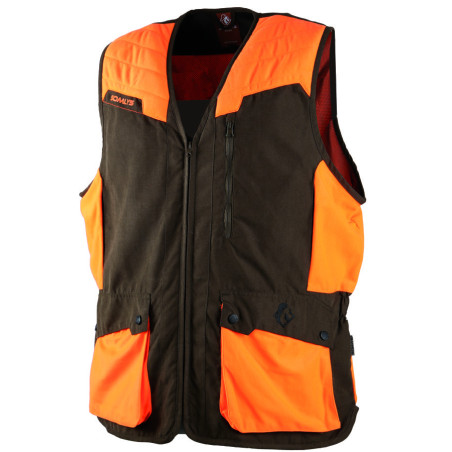 Gilet marron/orange 