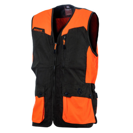 Gilet marron/orange 