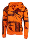 Sweat capuche zippé camouflage orange 