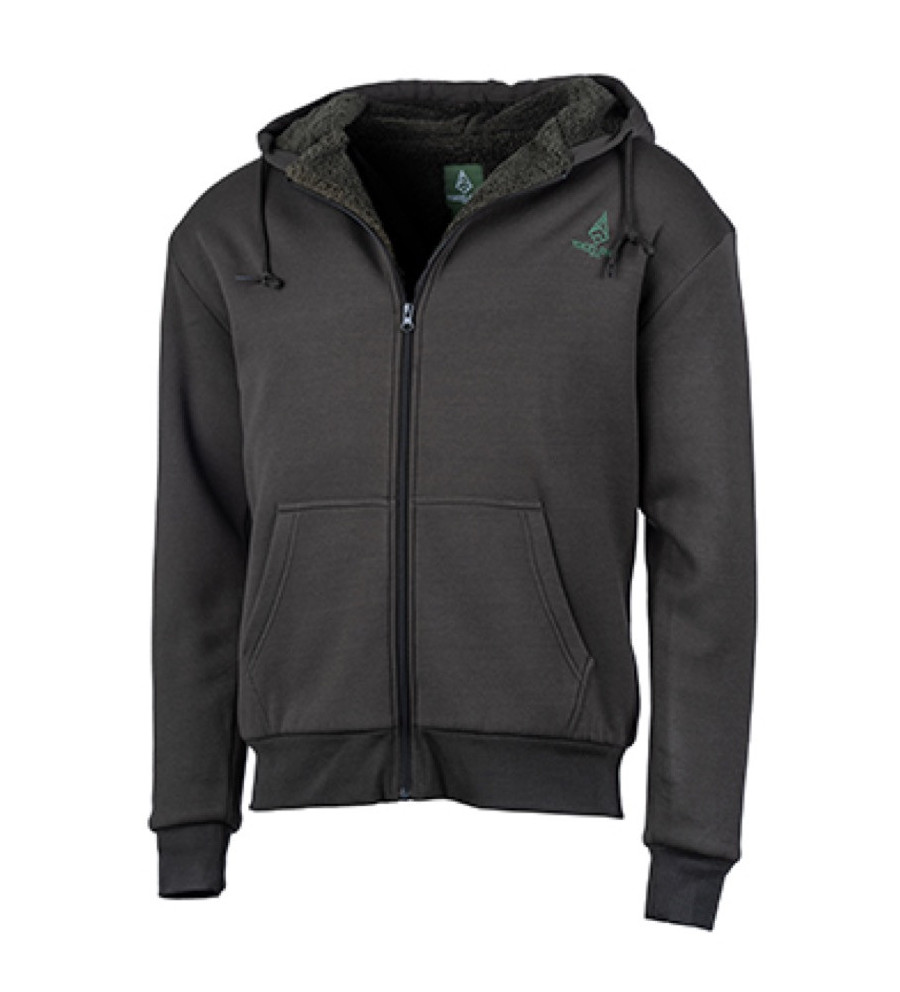 Sweat capuche zippé vert 