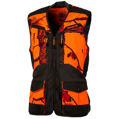 Gilet softshell camo orange/vert 