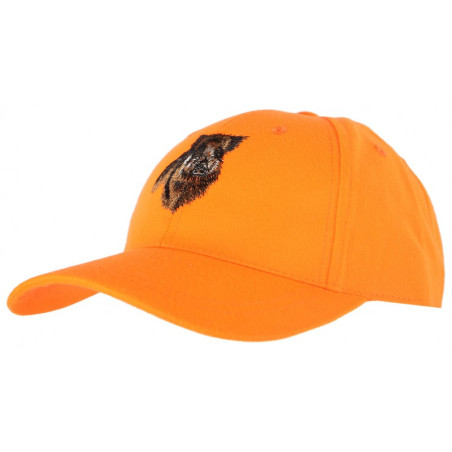 Casquette orange sanglier  