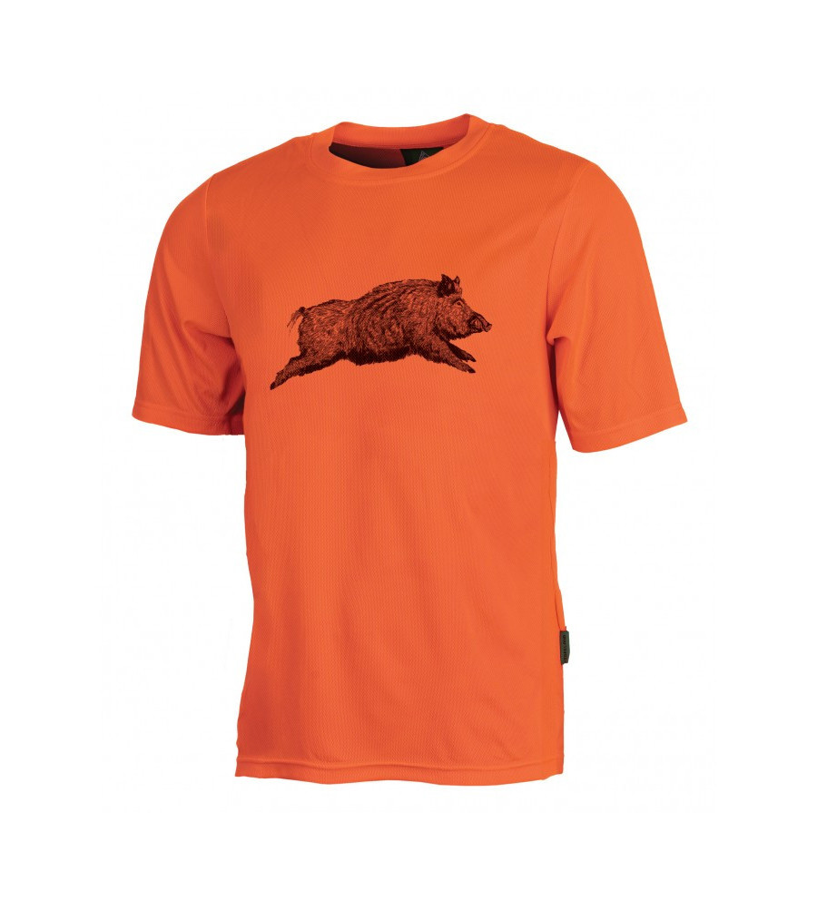 Tee-shirt orange sanglier 