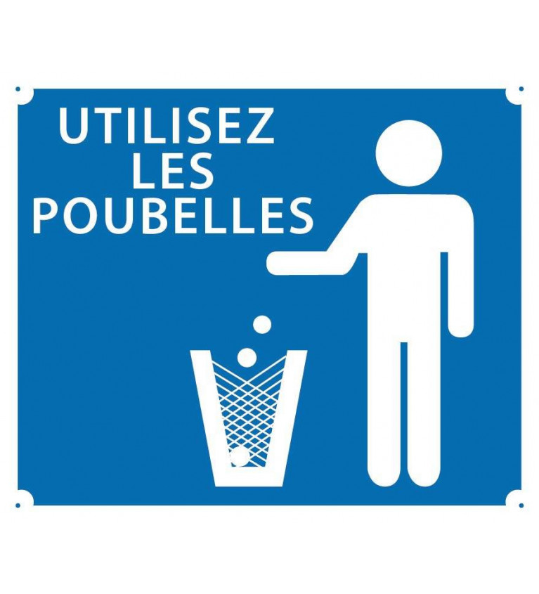 Panneau ''Utilisez les poubelles'' 30 x 25 cm 