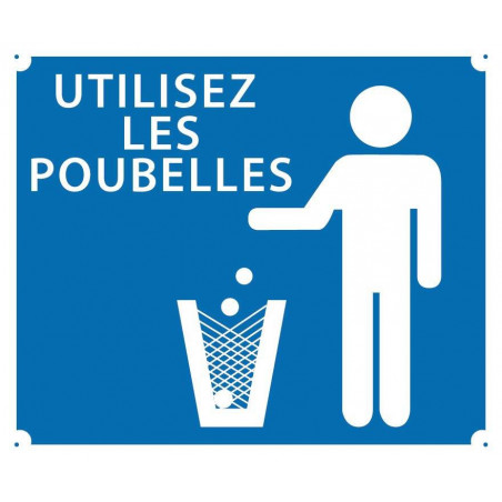 Panneau ''Utilisez les poubelles'' 30 x 25 cm 