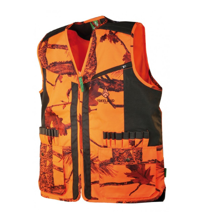 Gilet traque camouflage orange 