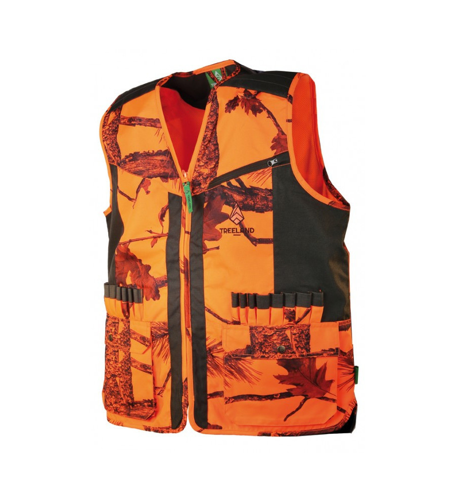 Gilet traque camouflage orange 